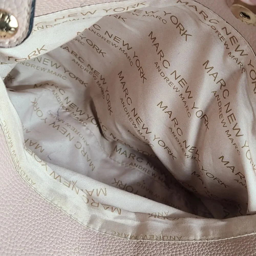Marc New York Blush Pink Pebble Leather Two-Way Satchel Crossbody Bag VGUC